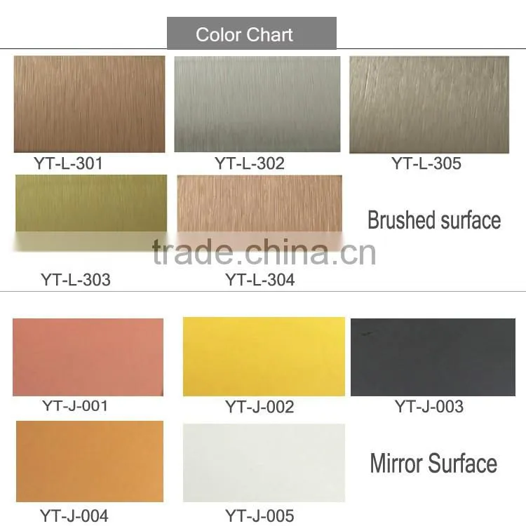 Brushed Aluminium Composite Panel Gold Silver interior decoration Signage ACM panel