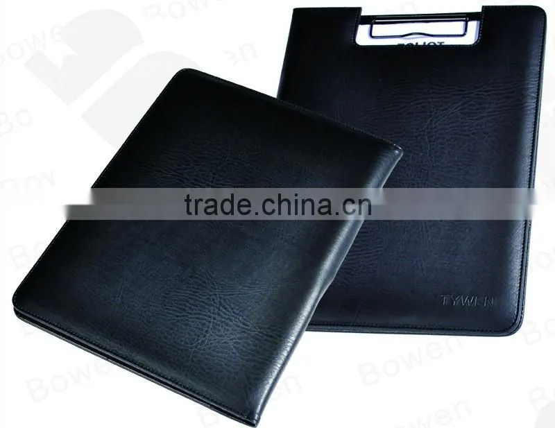 Top grade PU A4 leather clipboard folder for hotel and resteruant
