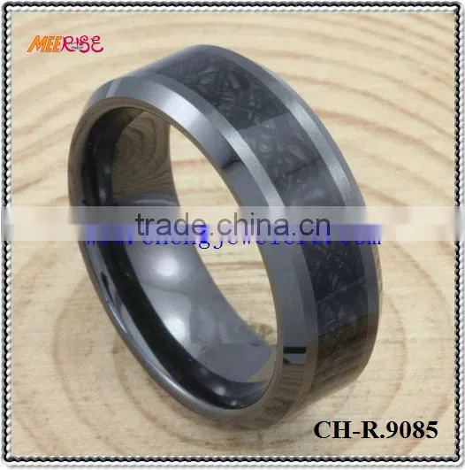 2015 alloy inlay black gold engagement ring,metal ceramic ring for engagement