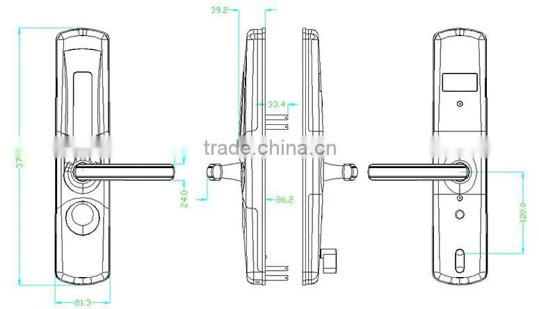 2015 Hotel Selling Stainless steel Biometric Fingerprint Door Lock
