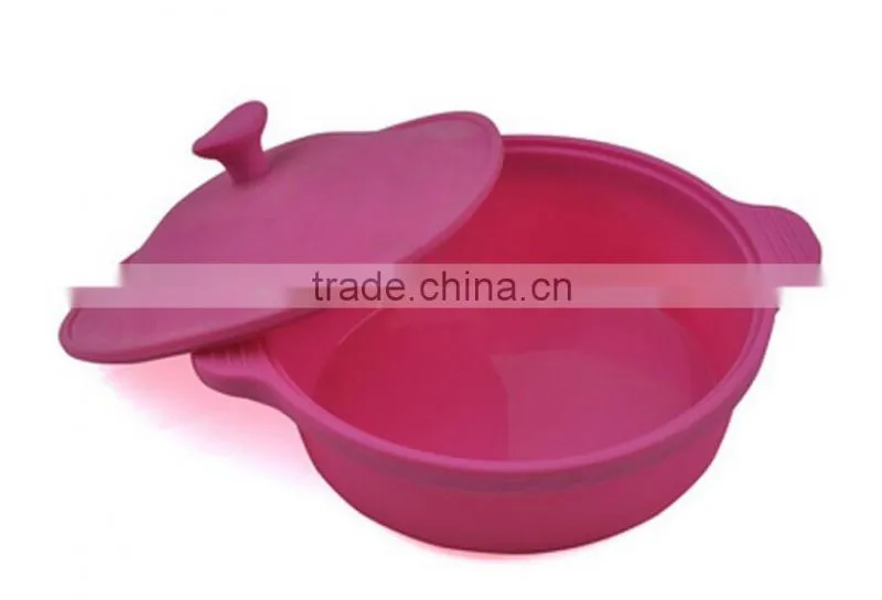 microwave cooking silicone steamer with handle and cover