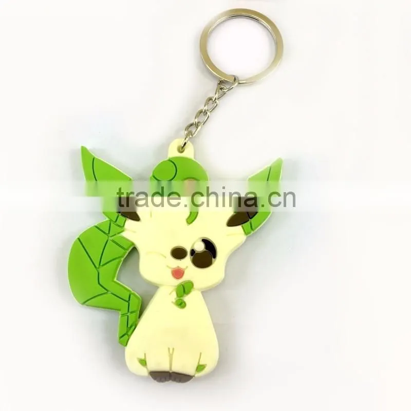 Customized Rubber Key chain Cartoon Fancy PVC 2d Key ring