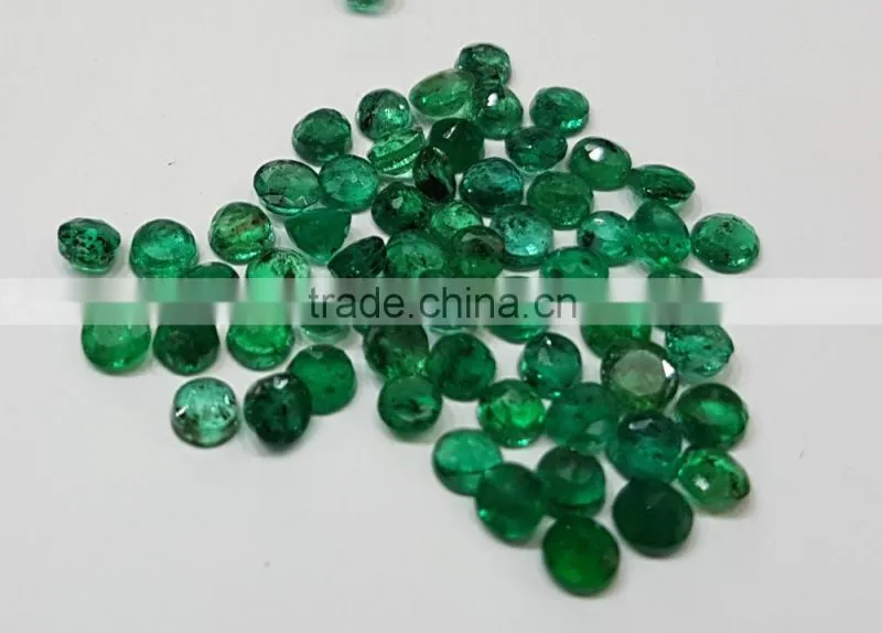 Round Emeralds Natural Gemstone 2.8-3.1mm Dark Green Brazil Origin Transparent
