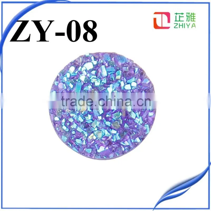 Wholesale 12mm natural druzy cabochon for Jewelry accessories