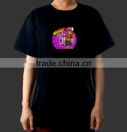 top quality and fashionable el animated t-shirt with low price