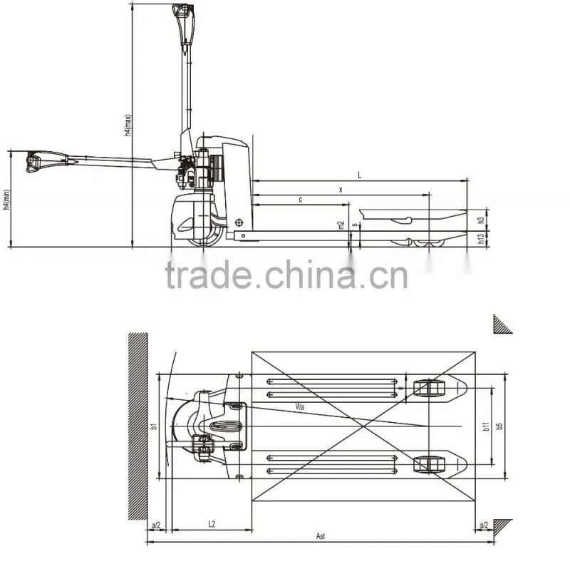 Semi-electric Pallet Truck 1.5Tonne Capacity