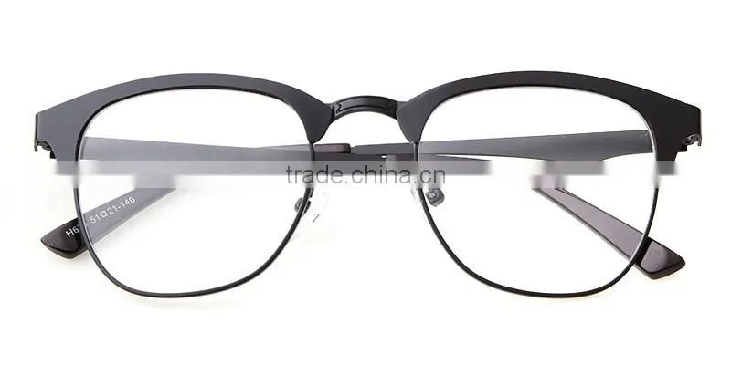ADE WU Fashion Women Glasses Half Rim Stainless Steel Optical Frame Metal Eyeglasses Frame Clear Lens Glasses