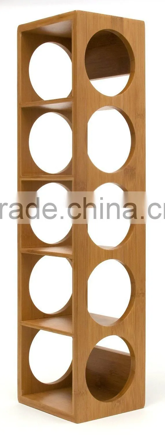 Custom Attractive Design Simple Elegant Storage Bamboo Wooden Stackable Wine Rack Holder Display