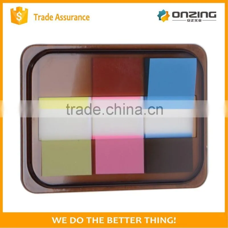 5 colors pet sticky notes in mini case clear removable stickers