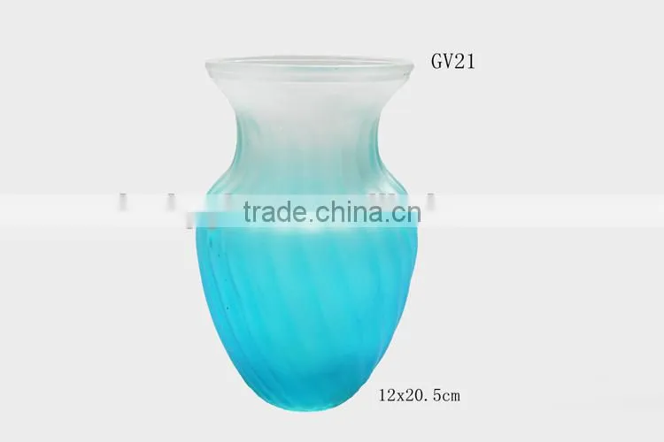 frosted blue wedding centerpiece glass vases