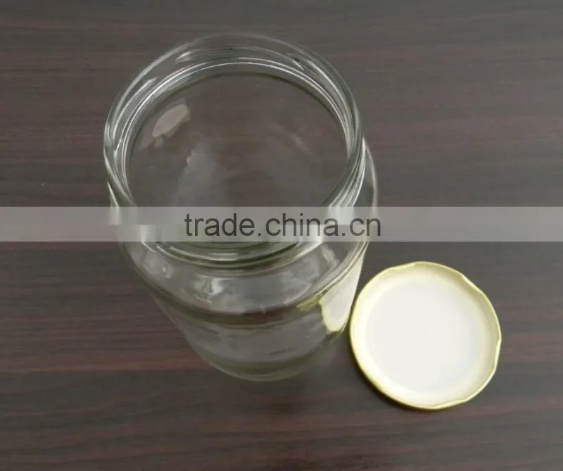 hot sale clear 1L glass bottle with metal lid