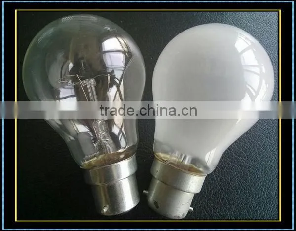 E27 B22 40W 60W 75W 100W incandescent clear bulbs