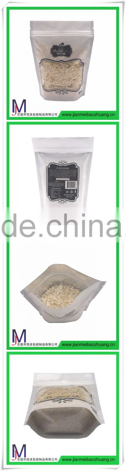 gravure printing food packaging stand up bag with zipper and window