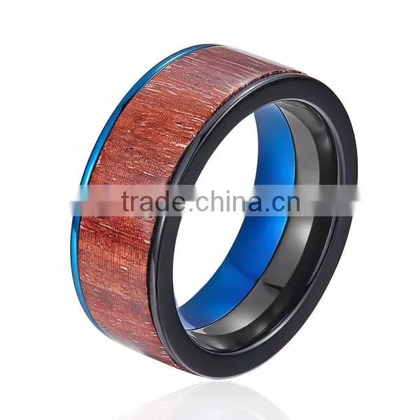 Factory Direct-sale Comfort Fit Tungsten Wood 8mm Band Ring Cobalt Free