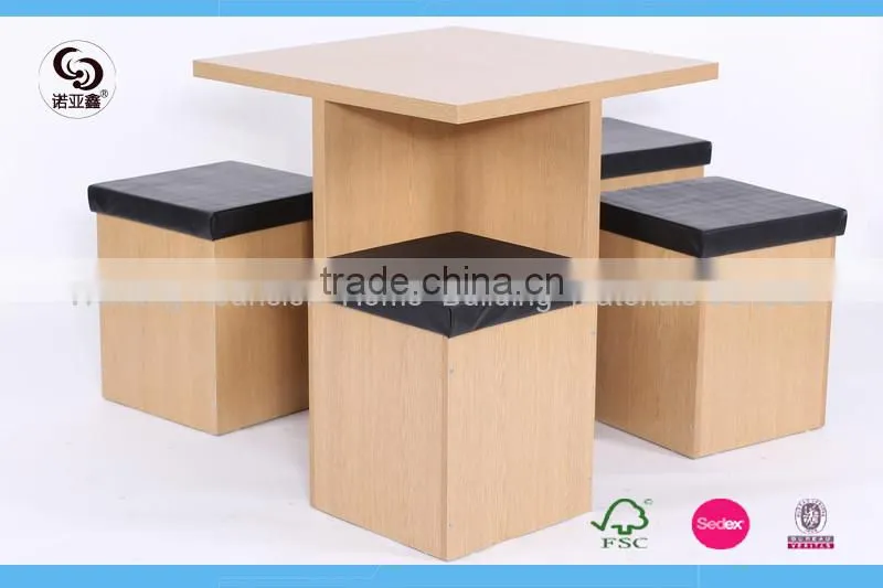 best selling 2016 new design solid pine wood dining sets white color