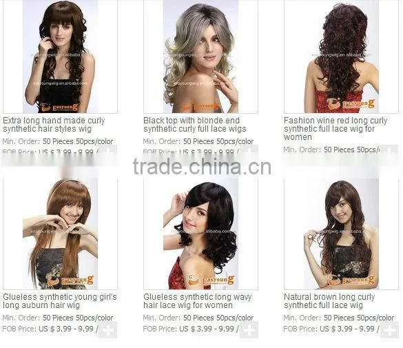 Wholesale fake curly hair dye omber color hair wigs for women