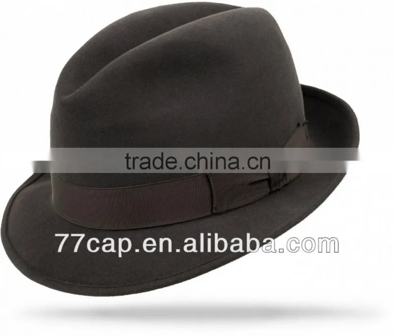 100% wool felt mens custom fedoras hat manufacturer