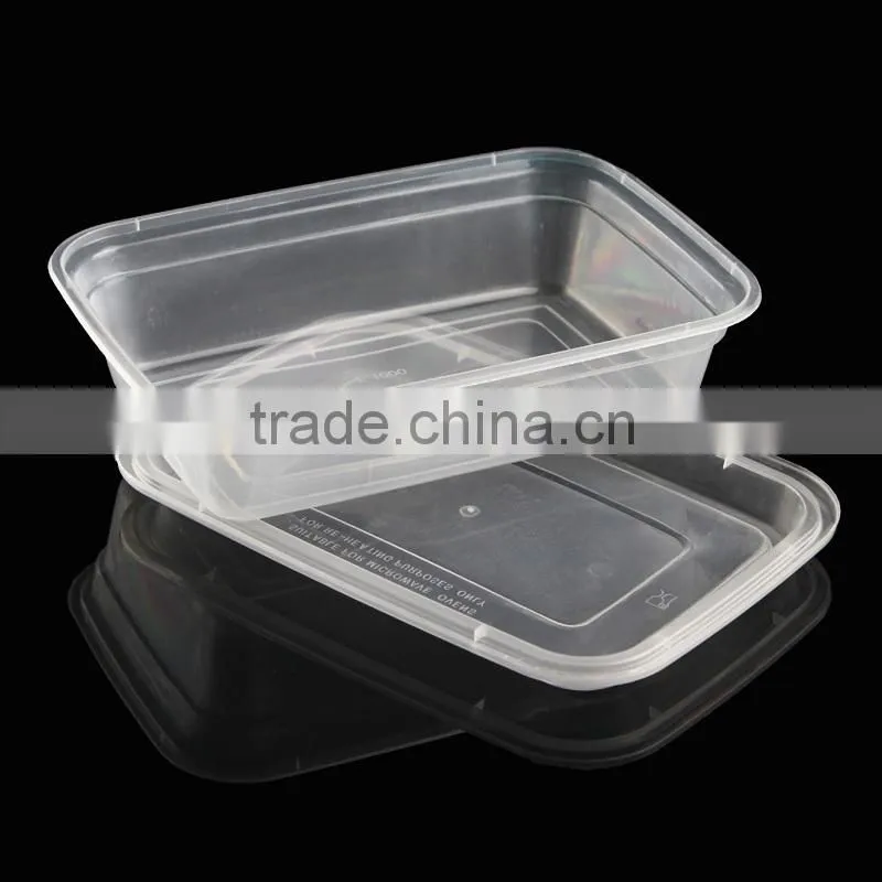 Convenient & disposable take-away food container dish plastic box