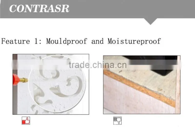 Good quality hot sale modern wood plastic material carved display shelf