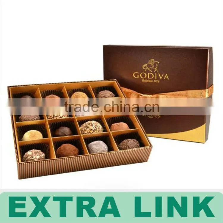 High end dark color flat ribbon closure logo custom cheap CMYK printed slider chocolate package