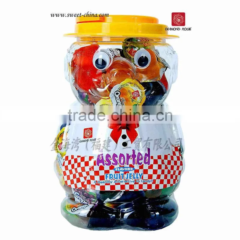 Mini fruit jelly in jar