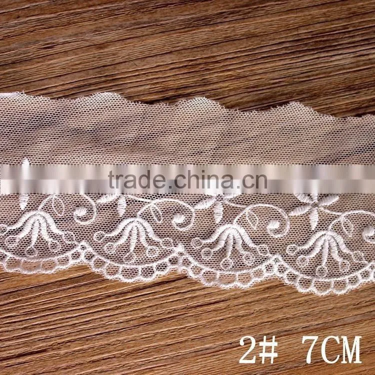 LLS008 Fancy personized white lace trim wholesale