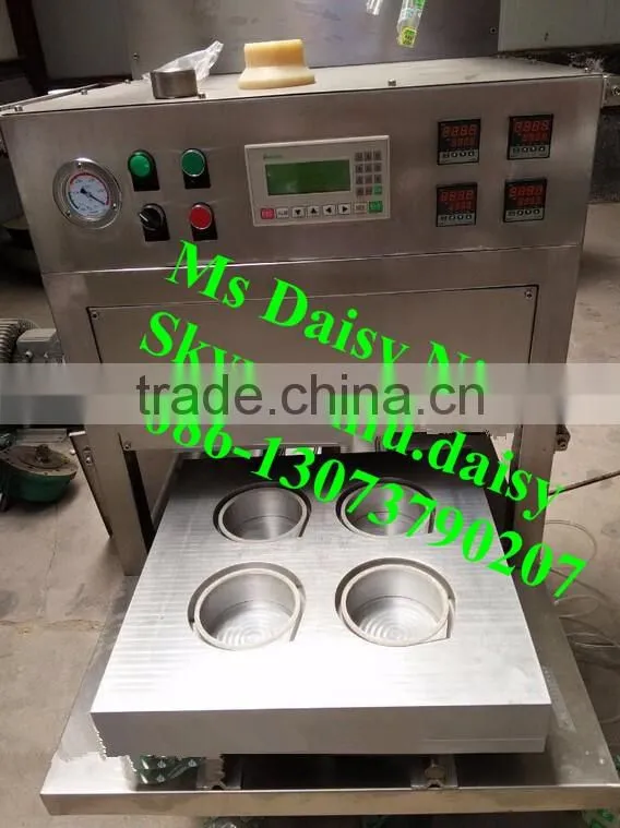 automatic plastic lunch box sealing machine/jelly cup sealing machine/fruit tray sealing machine