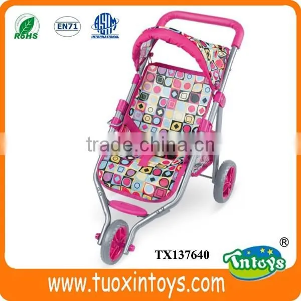 Plastic pink baby basket doll carrier bed