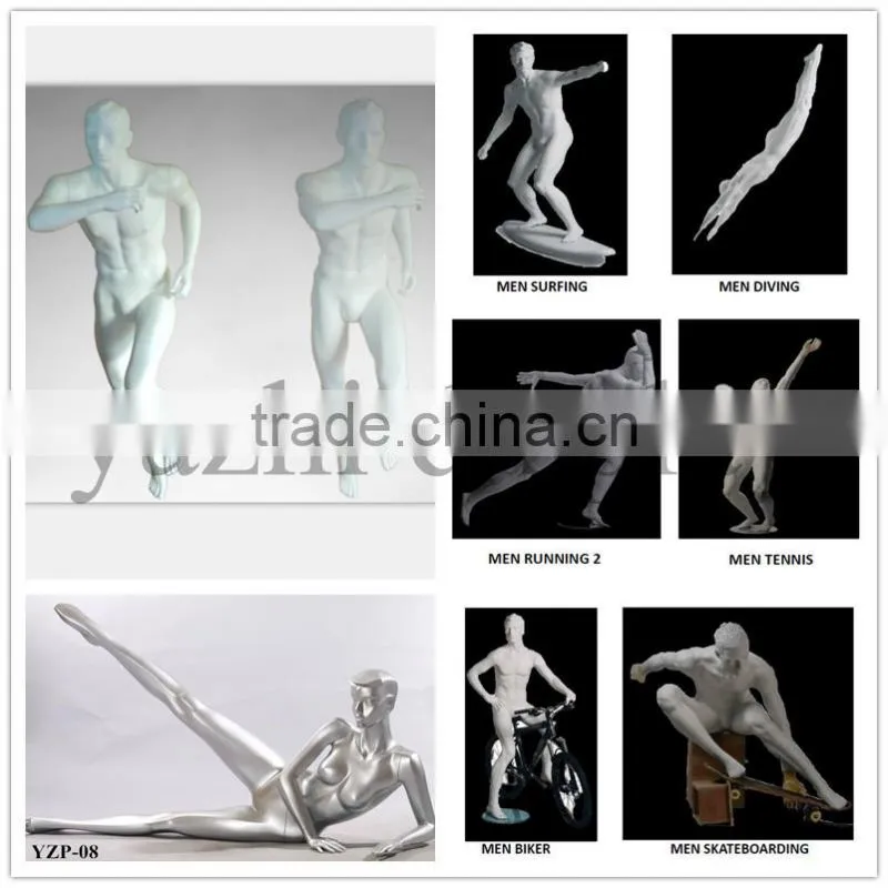 Female sport mannequins with abstract head in matt white