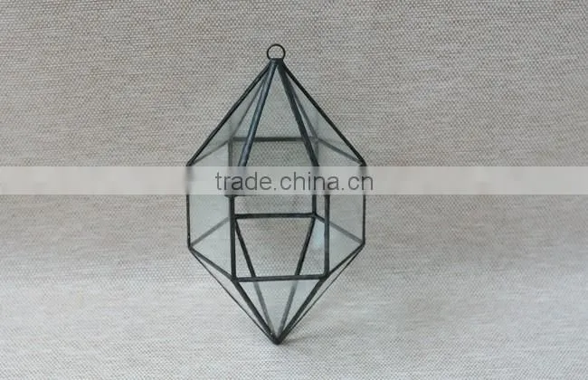 Indoor decor hanging geometric glass terrarium irregular hanging greenhouse