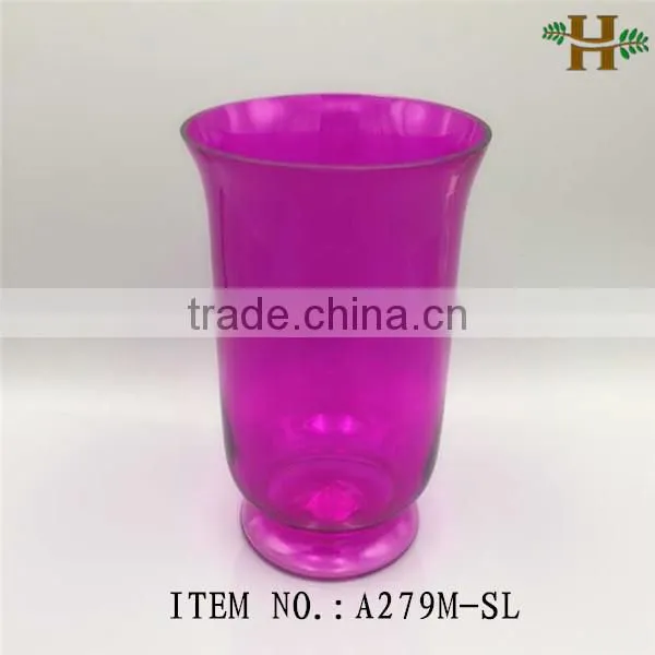 stained handblown glass flower vase for decoration