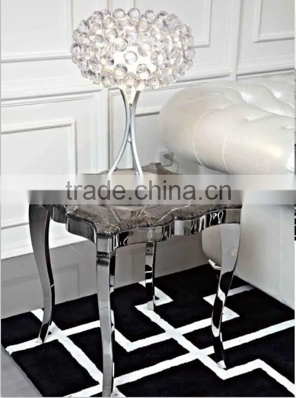 Modern French style small marble top Stainless Steel console table