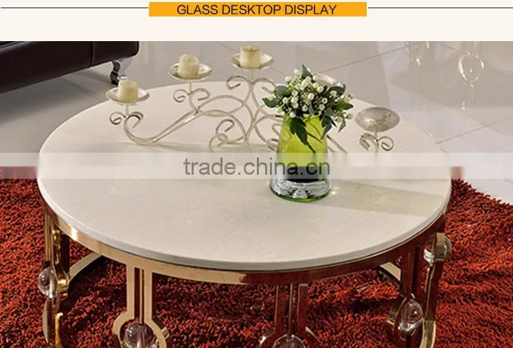 C366-1 stainless steel marble coffee table