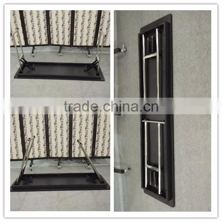 New Style Comercial Banquet Rectangular Training Tables with Folding Legs and metal mask