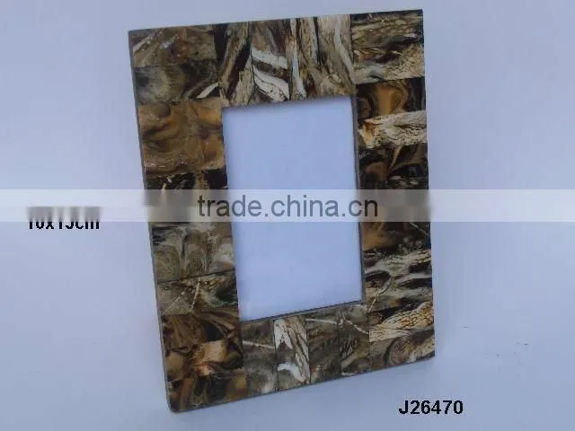 Wooden Photo frame with brass inlay repeat patterns