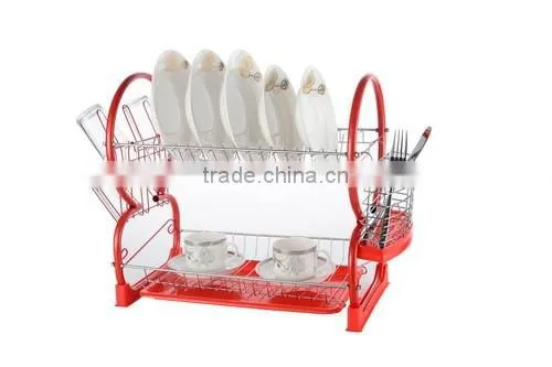 2 Tiers Red Metal Best Dish Rack