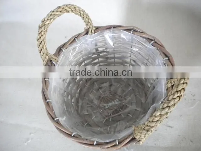 Trade assurance woven wicker basket flower pot