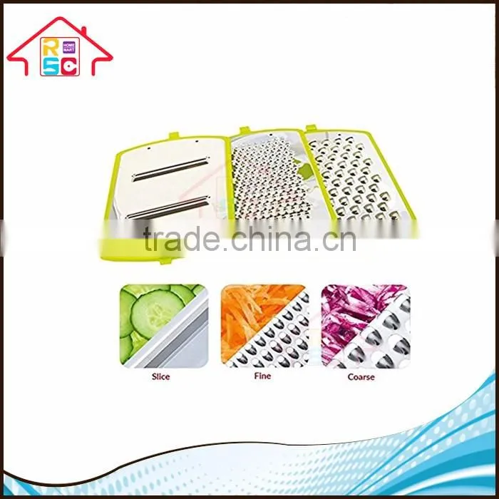 NBRSC New Design 3 In 1 Grater And Container Vegetable Cheese Grater With Interchangeable Stainless Steel Blades