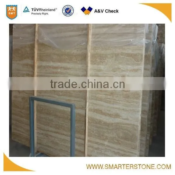 White travertine slab stone with filled holes
