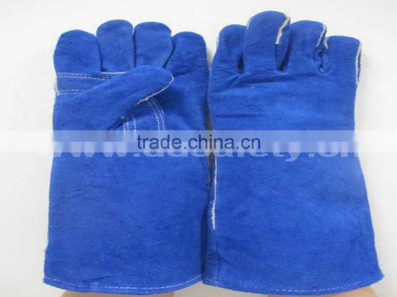 DDSAFETY Guante De Soldadura Blue Cow Split Leather With Reinforced Palm