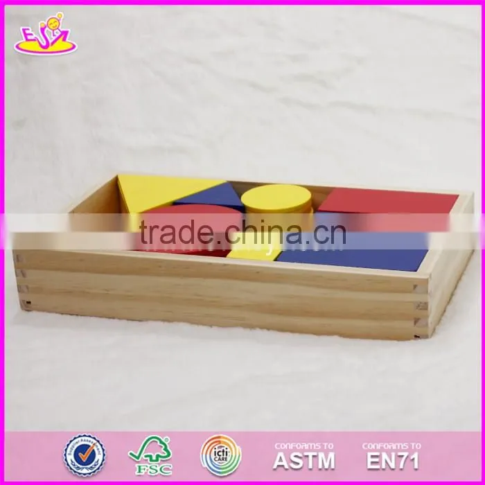 2017 New design 48 pieces toddlers educational geometry wooden pattern block puzzles W13A107