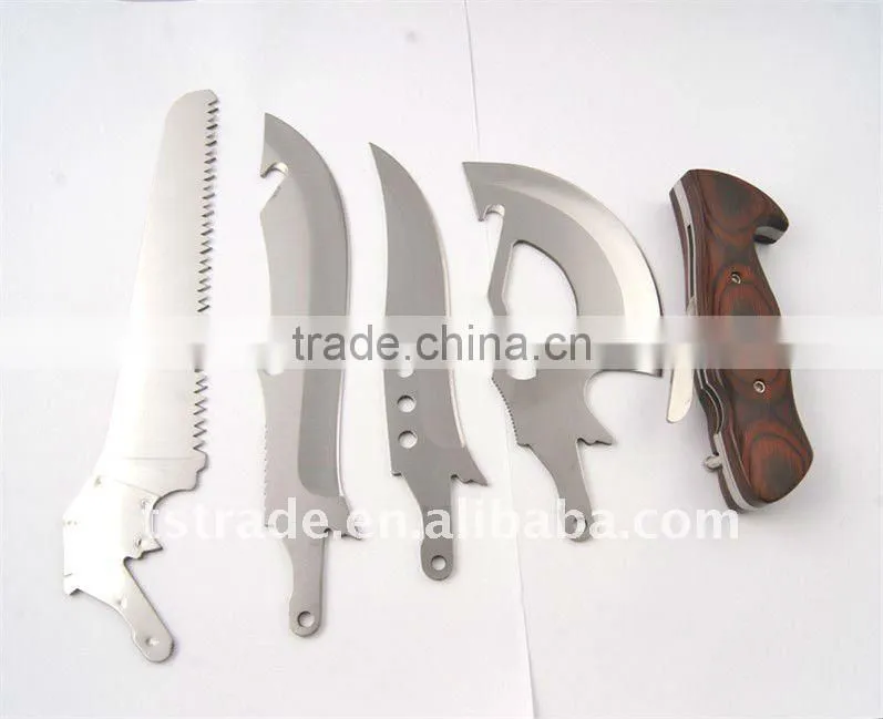 2014 new "stock" New design multi knife pocket knife multi function LED knife TS06