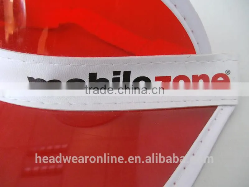 Custom High Quality Cheap Colorful PVC Sun Visor Dongguan Factory