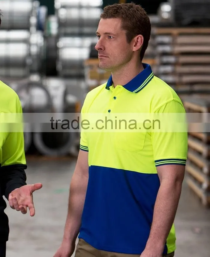 polyester quick dry fit workwear t-shirt hi vis S/S sports polo