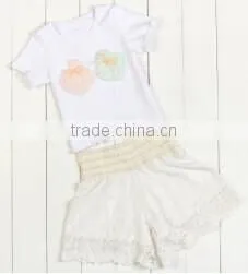 2017 Kids Stocks Cute baby Girl Summer Sleeveless2 Pcs Baby Clothes/ Clothing