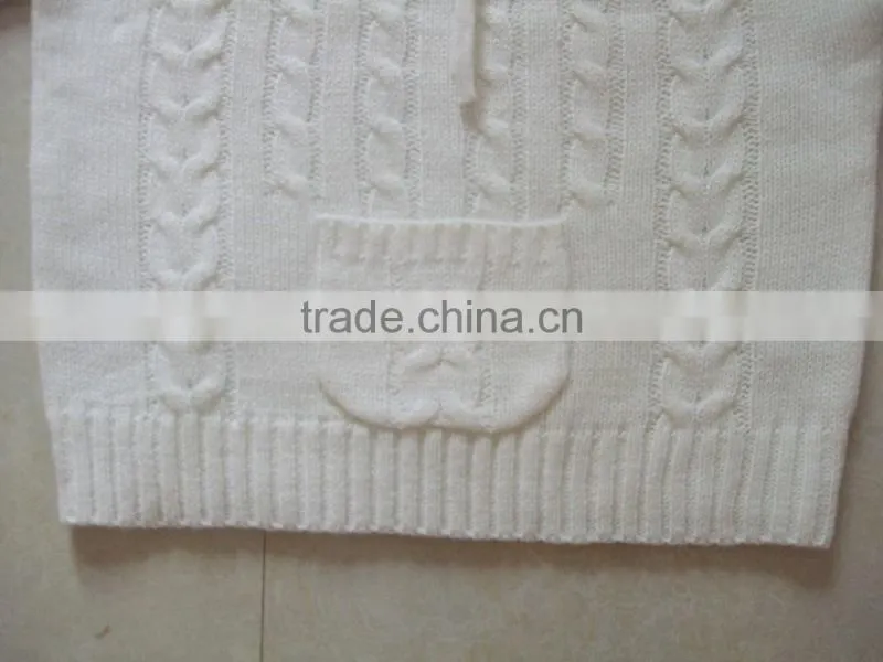 High Quality kangaroo packet twist pullover sweater designs for girls (BKNB5345)