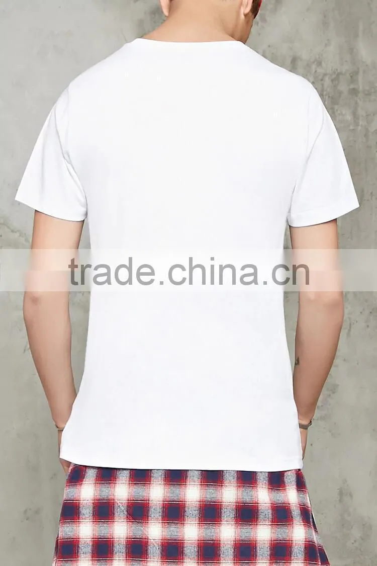 2017 Guangzhou Shandao OEM Summer 180g 60% Cotton 40% Polyester O-Neck Short Sleeve Slim Fit Men's T Shirts
