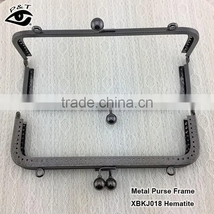20cm big size gunmetal color metal purse frame with holes for bags