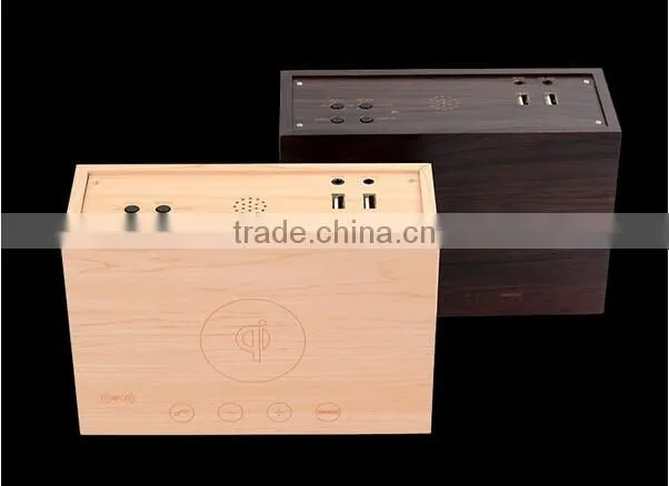 Portable Speaker Bluetooth USB4.0 Dual USB NFC Wooden Bluetooth Speaker Wriess charging Bluetooth Speaker