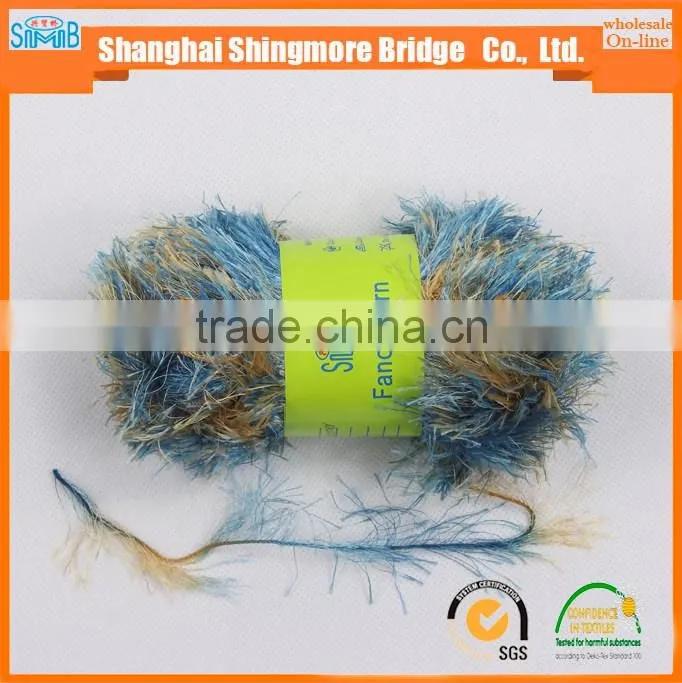 Fancy factory hot wholesale 100% polyester feather yarn pine yarn for knitting